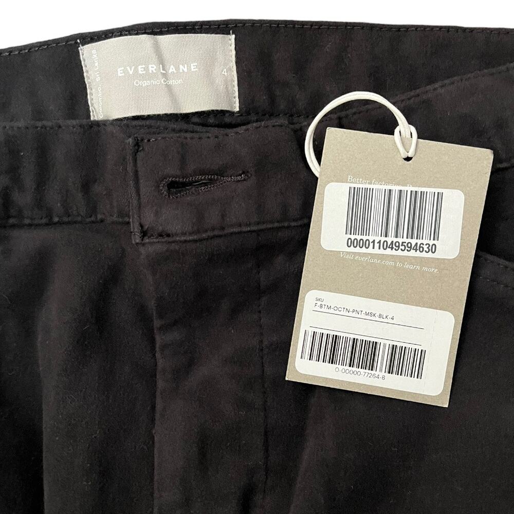 Everlane Moleskin Pants Black High Rise Straight Organic Cotton Size 4 NWT - Picture 3 of 3